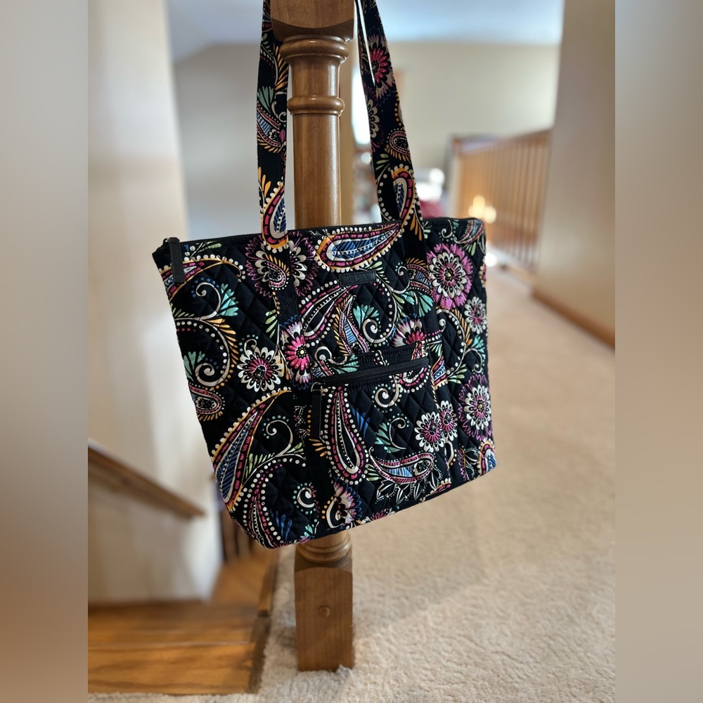 Vera Bradley Black Tote Bag “Bandana Swirl” NWOT